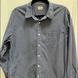 Mens JCrew blue and white plaid shirt